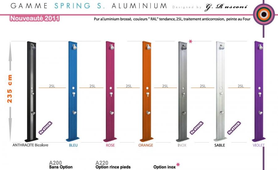 gamme douche solaire SPRING droite