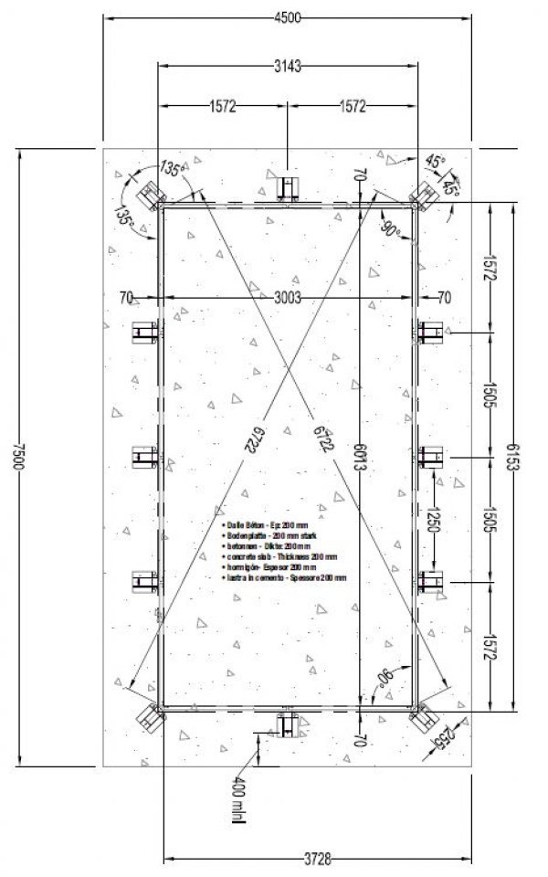 dalle beton linea 350x650