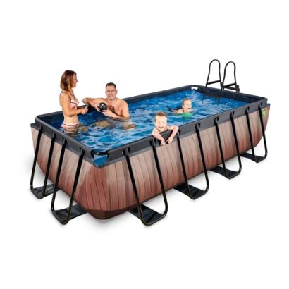 Piscine tubulaire rectangulaire WOOD 400x200 - Distripool