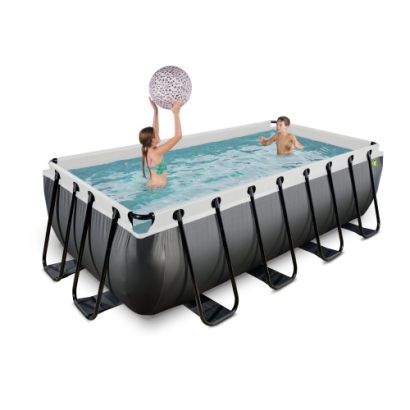 Piscine tubulaire rectangulaire Black Leather 400x200 - Distripool