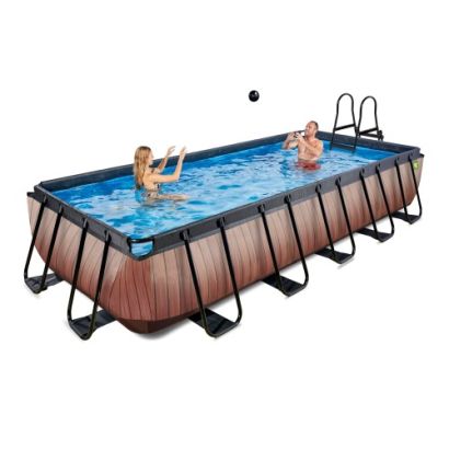 Piscine tubulaire rectangulaire WOOD 540x250 - Distripool