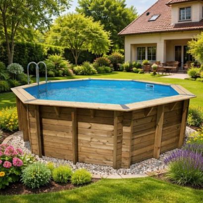 Piscine en bois Oc�a octogonale - Distripool