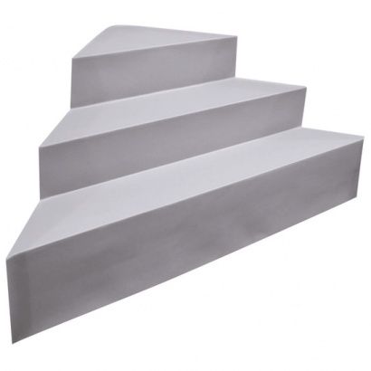 Escalier d'angle piscine acrylique sur liner - Distripool