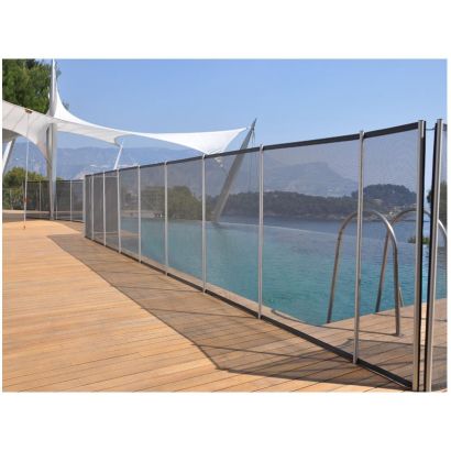 Clture piscine FILET BEETHOVEN noir + poteaux alu - Distripool