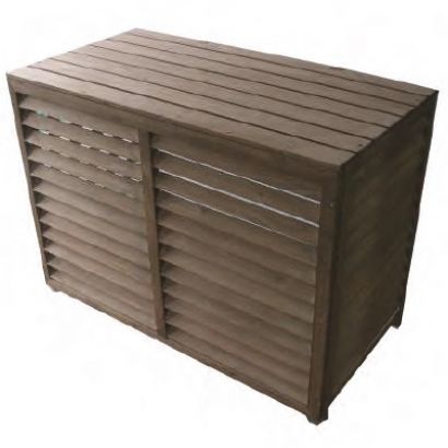 Cache pompe  chaleur en bois trait  - Distripool