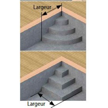 Forfait escalier d'angle 1/4 cercle  - Distripool