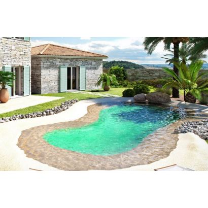 Kit piscine avec plage en caoutchouc PREMIUM - Distripool