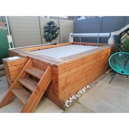 Piscine container en bois immerge  - Distripool