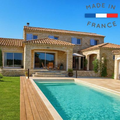 Piscine coque + esc Banquette Les Menuires  - Distripool