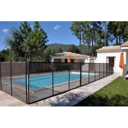 Clture piscine FILET BEETHOVEN noir + poteaux noirs  - Distripool