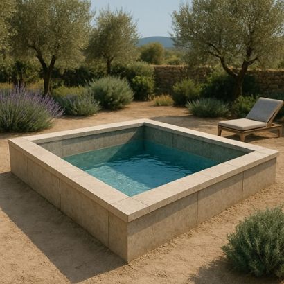 Piscine en Kit Construction Traditionnelle BETON CARRE - Distripool