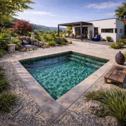 mini piscine en kit pierre de bali  - Distripool