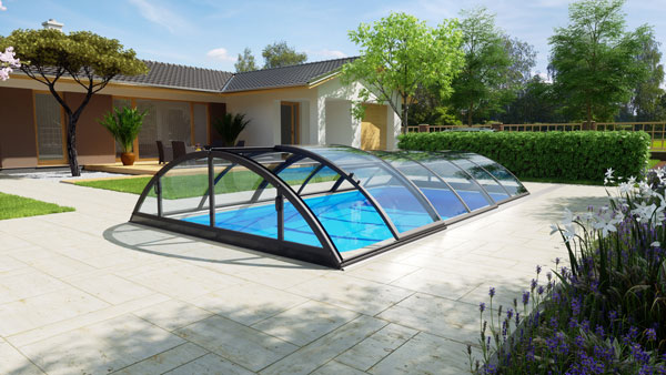 Abri piscine Plat en kit amovible cintré - Distripool