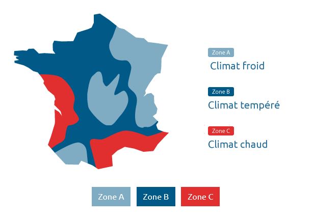 carte france pour PAC piscine