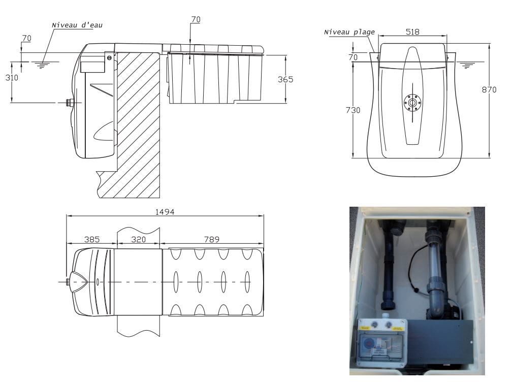 dimensions filtration MX18 filtrinov