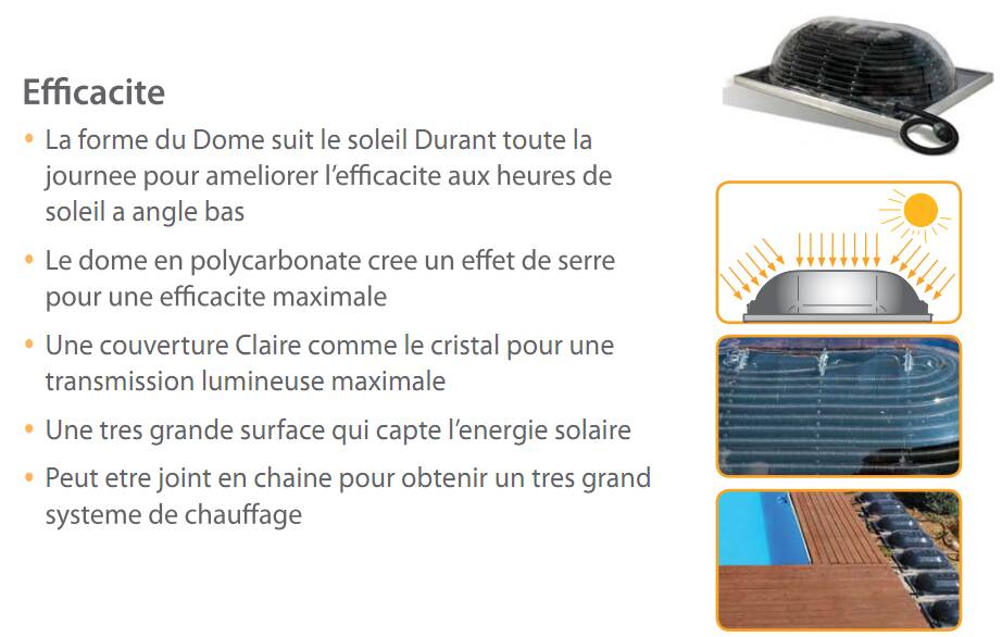 Chauffage solaire pour piscine hors-sol BIG DOME - Distripool